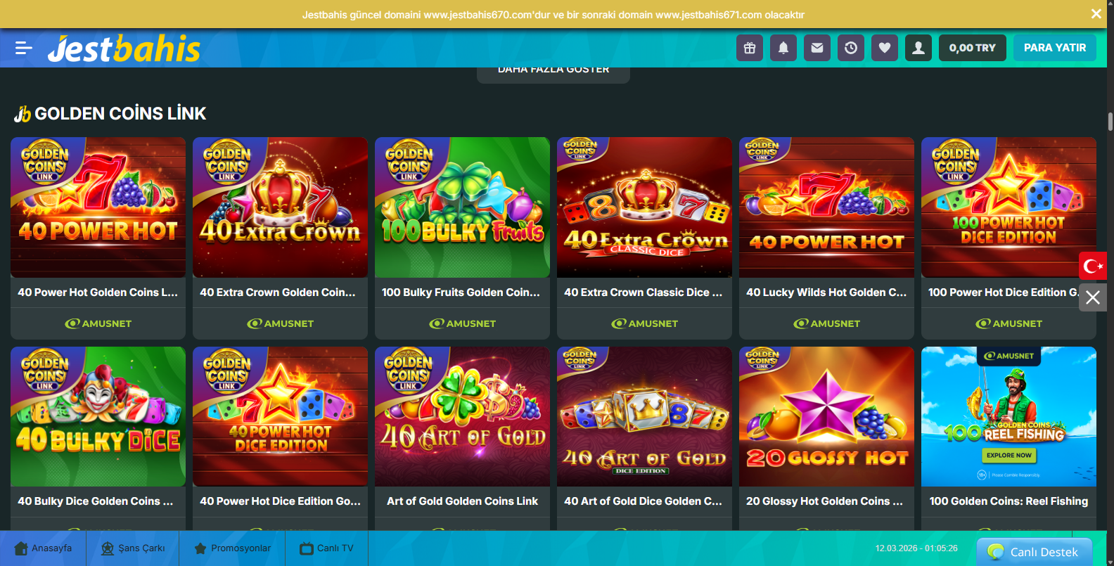 Jestbahis Yüksek Limitli Oyunlar